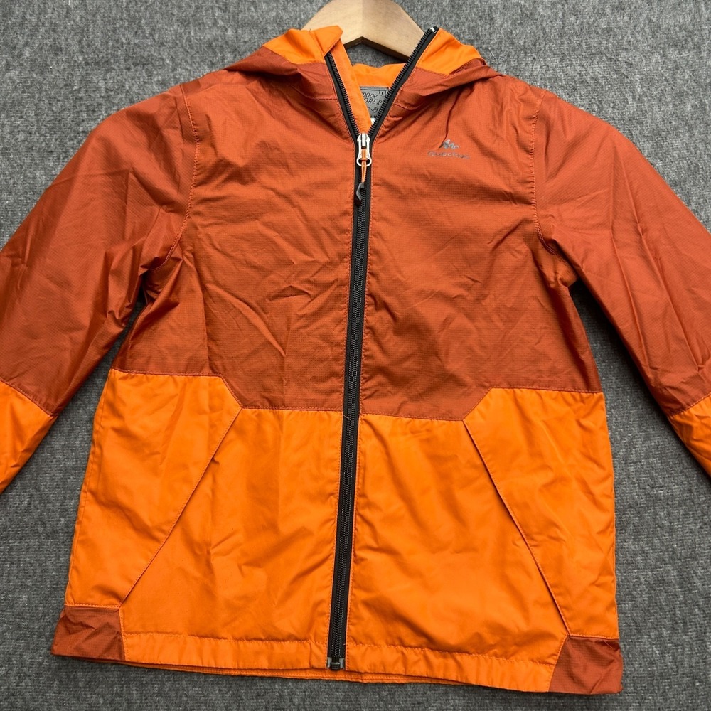 Quechua Windbreaker Jacket Size Youth 10 Child Kids Orange Hooded‎
